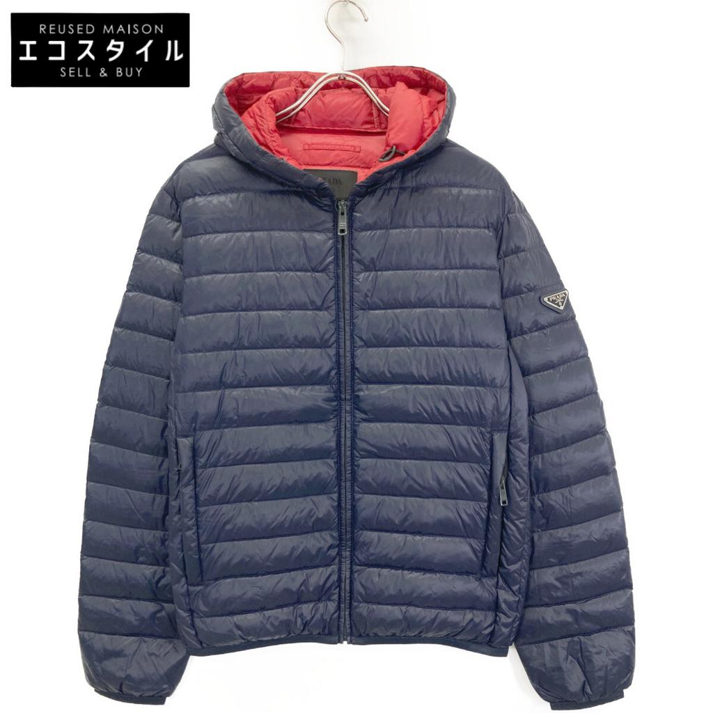 Prada [Domestic Regular] SGH032 Hoodie Nylon Light Jacket 50 NavyUsed