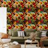 Wallpaper Stained Glass Flowers Gold, Yellow and Ochre for Living Room and Bedroom 50x1000