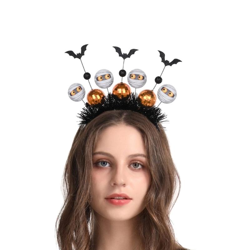 Headdress Halloween Disco Headwear Disco Ball Garland for Stall Market Shining Mirror Ball Halloween Headpiece