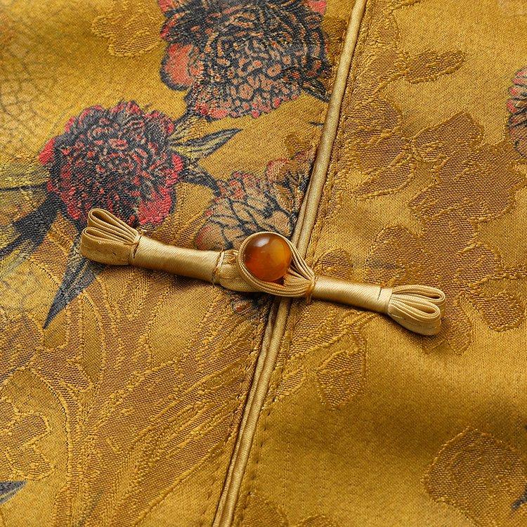 Women's Spring Autumn Jacquard Buckle Vest - New Chinese Style for Middle-aged Mothers