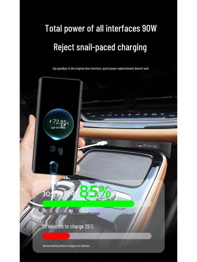 Aion S & YPLUS Ride-Hailing Car Central Control USB Expansion Dock & Smart Fast Charger