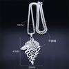 Wolf Head Head Pendant Necklace Stainless Steel Chain Choker for Men and Women Party Jewelry Cultural Event Accessory