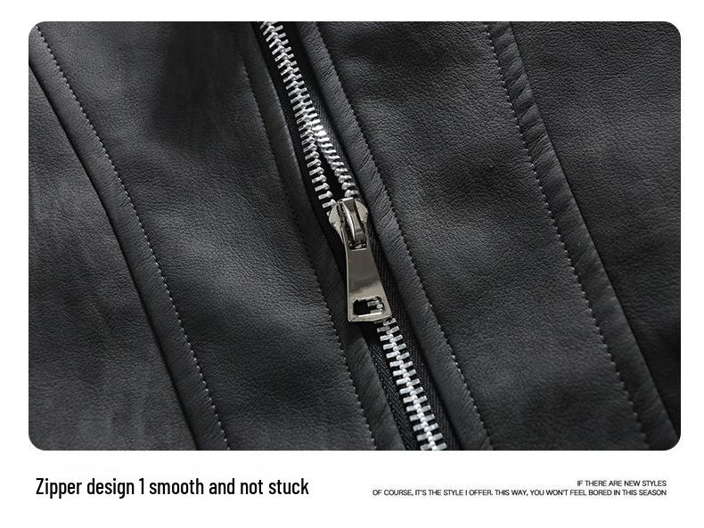 Pánská trendy volná ležérní motorkářská baseballová bunda - Jaro, Podzim, Zima