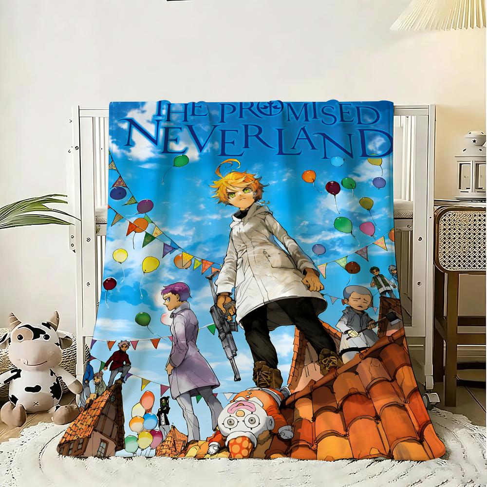 Retro Anime The Promised Neverland Überwurf 240g Flanell Decke Leicht Weich Hautfreundlich Sommer Dünne Überwurfdecke 75x100cm (30x40inch)