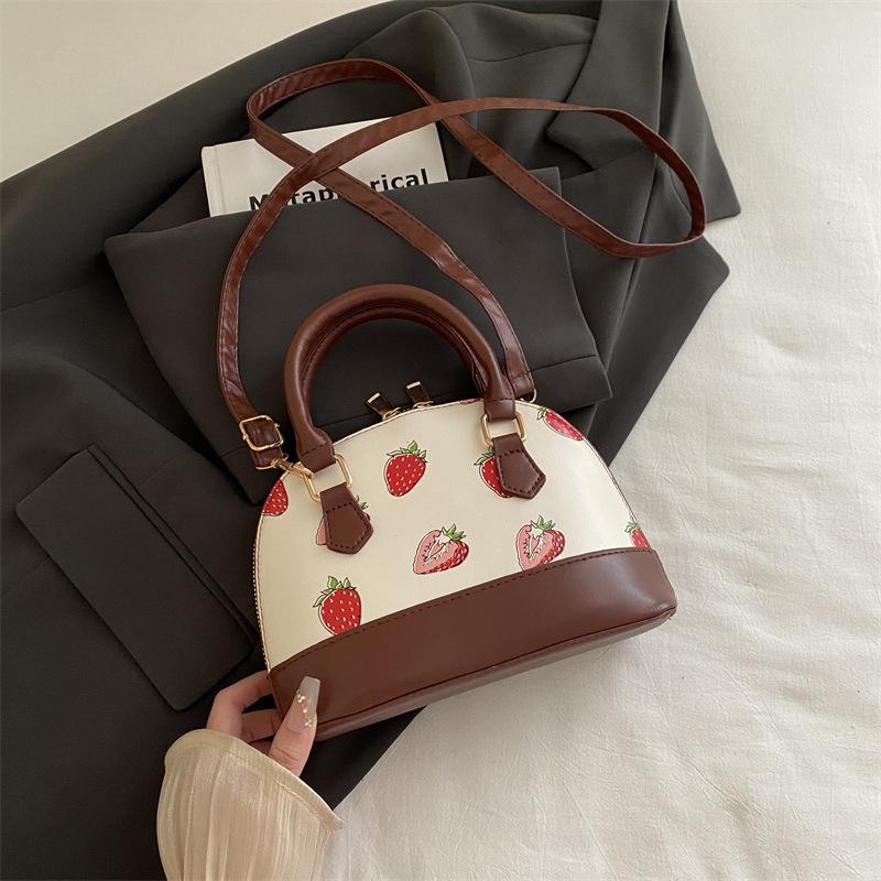 

Cherry Print Pillow Shoulder Crossbody Bag Women Trendy Top Handle Chic Vintage Versatile Handbag