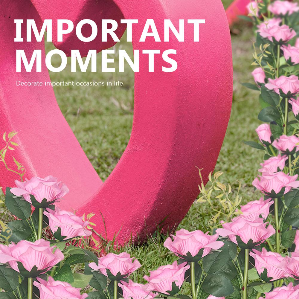 Solar LED Rose Light Outdoor Waterproof Yard Lamp LED Artificial Flower Light Courtyard Landscape Light Garden Decoration