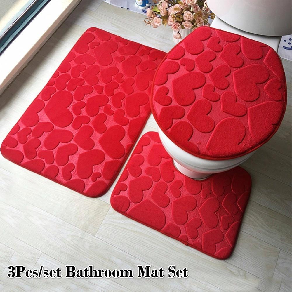 3pcs Set Bathroom Mat Set Flannel Anti Slip Kitchen Bath Mat Carpet Bathroom Rug Washable Buy At A Low Prices On Joom E Commerce Platform