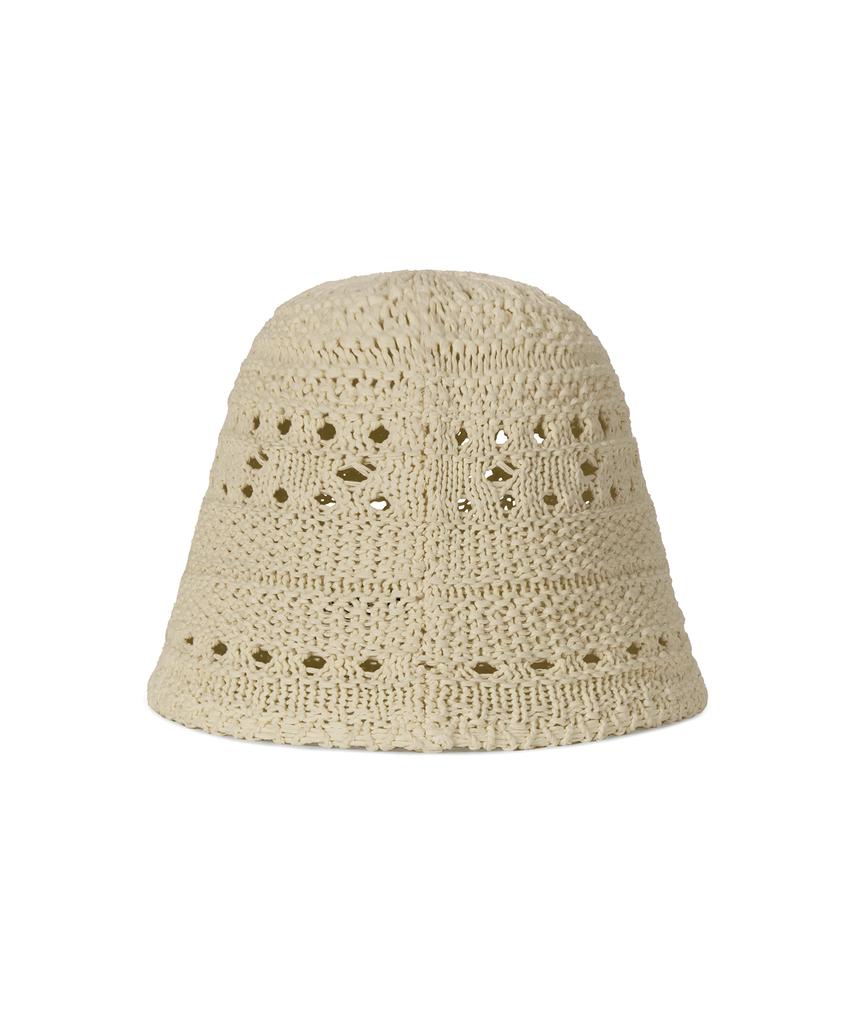 Bajal Va Patch Soft Knit Bucket Hat Beige