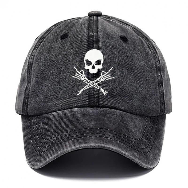 Skeleton element printed baseball cap street style hat чёрный