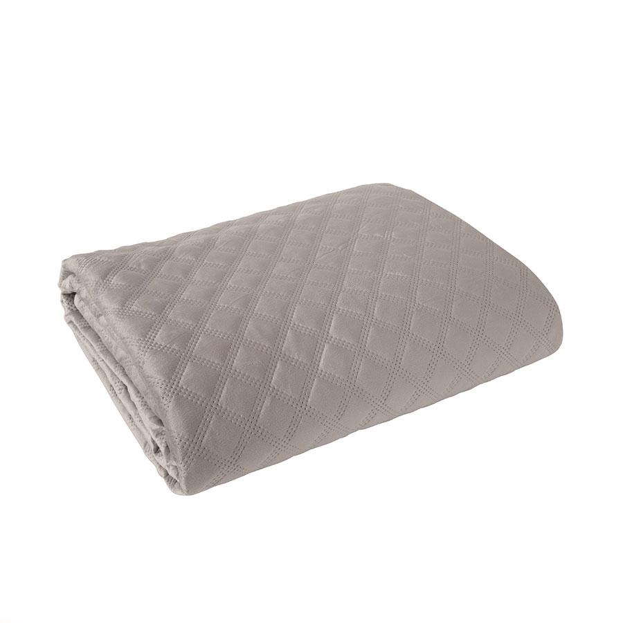 VELVI Bedspread 220x240cm - gray-beige elegance with a geometric pattern