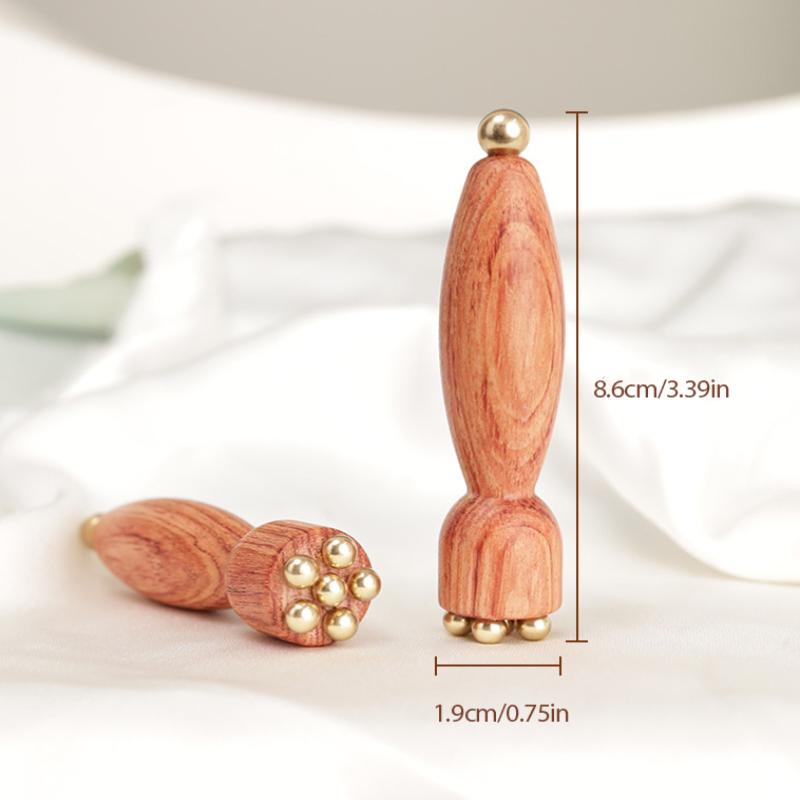 Lotus Seedpod Beauty Professional Brass & Rosewood Facial Gua Sha Tool Eye Relaxation Spot Meridians Acupoint Massage Handheld