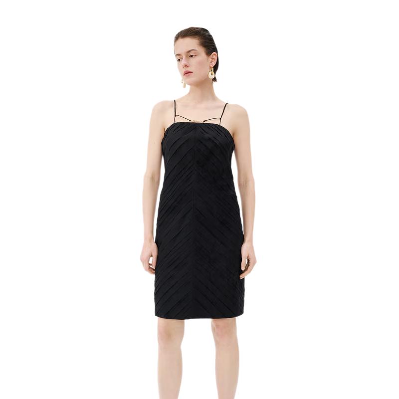 

Женское плиссированное А-силуэтное платье-майка XS 155