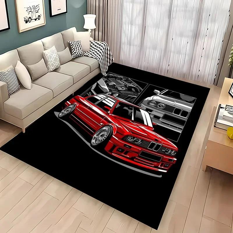Classic Racing Car Artwork Carpet 3D HD Printed for Living Room Bedroom Mat Sofa Doormat Floor Rug Anti-slip Decor Alfombra Gift