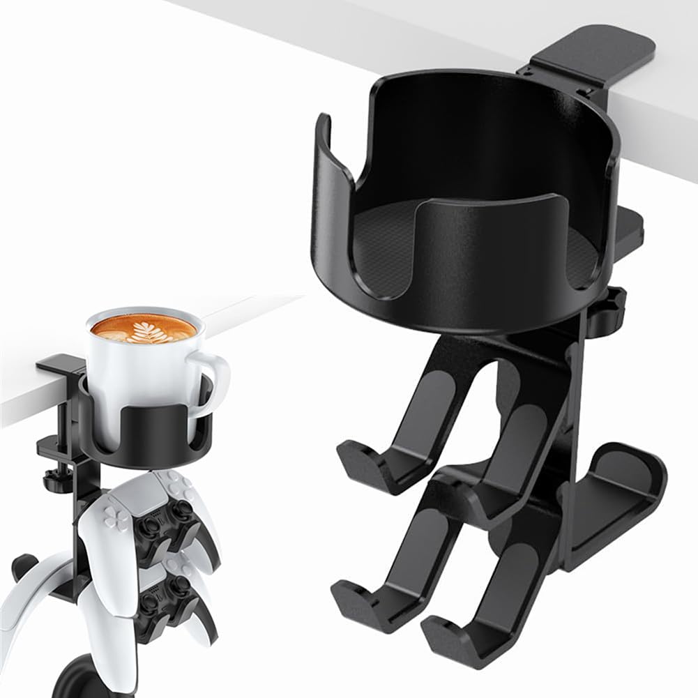 CNCZJM 3-in-1 Desk Organizer with 360° Rotating Headphone Stand, Detachable Controller Holder, Pen Holder, and Cup Holder - Desktop Storage for