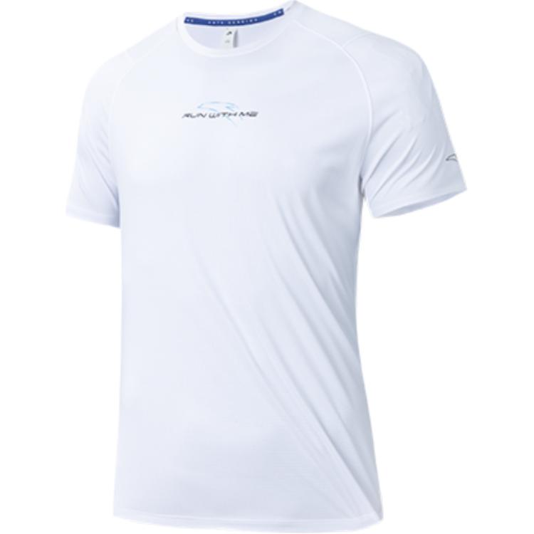 

Anta Fitness Letter Круглый вырез свитера прямая с коротким рукавом футболка мужские топы чисто-белый 152435110-2 M