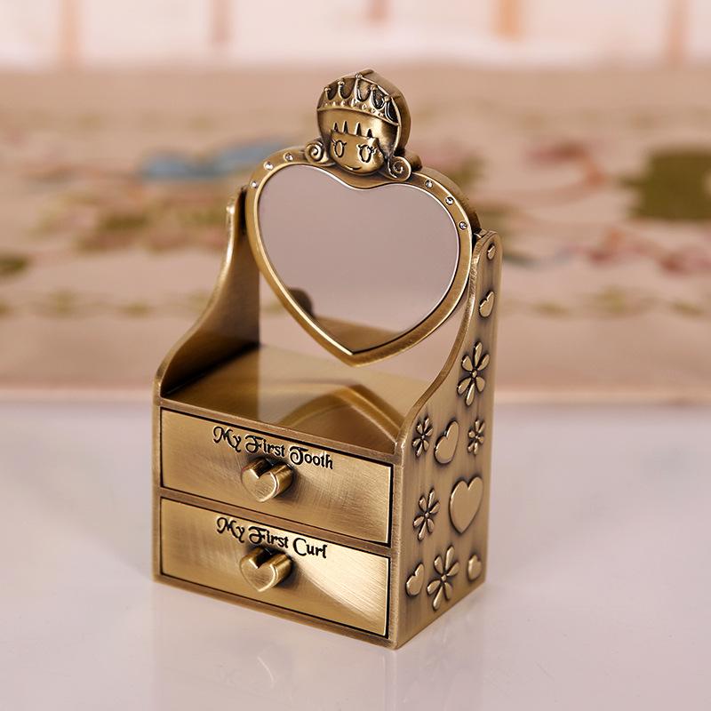 Металева європейська креативна дитяча скринька для зберігання дитячого волосся та молочних зубів, висувний тип, скринька для зберігання дитячого волосся та зубів, подарунки для немовлят