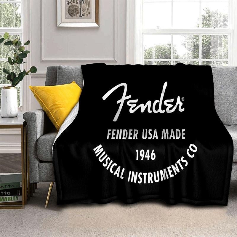29 Stil Neu Fender Retro Gitarre Instrumente Musik Logo Decke, Weiche Überwurfdecke für Zuhause Schlafzimmer Bett Sofa Reise Picknickdecke