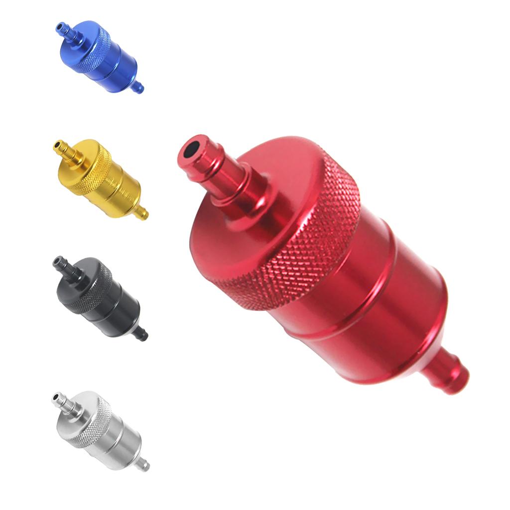 2 Pieces 8mm Aluminium Inline Fuel Petrol Diesels Filter White