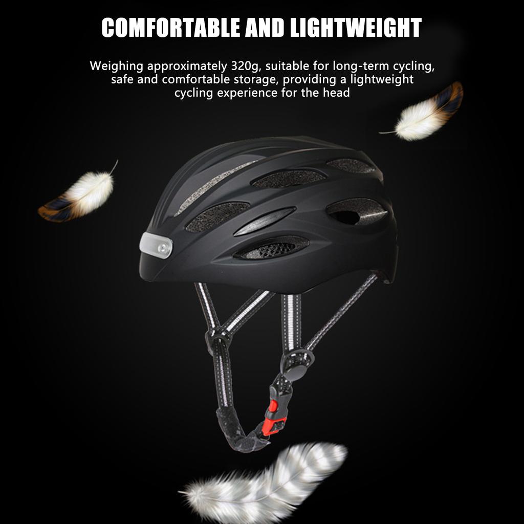Smarte Fahrradhelme mit Licht Verstellbare Leuchtende Tragbare Bequeme Atmungsaktive Helme für Damen Herren Nachtfahrausrüstung
