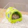 Thickened Quilted Warm Shelter Hamster Bed, Cartoon Print Cozy Hideout, Winter Cave Comfortable Hideaway for Hamsters Small Animal Cage Accessories