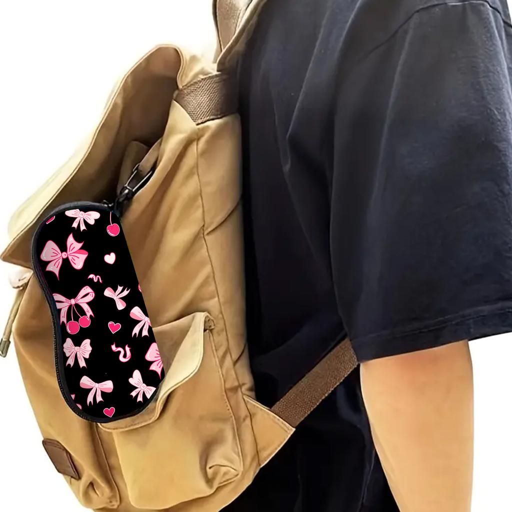 1Pcs Soft Sunglasses Case,Neoprene Zipper Glasses Pouch,Portable Eyeglasses Bag