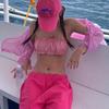 2024 High-End Women's Solid Color Bandeau Bikini - Perfect for Hot Spring Vacations