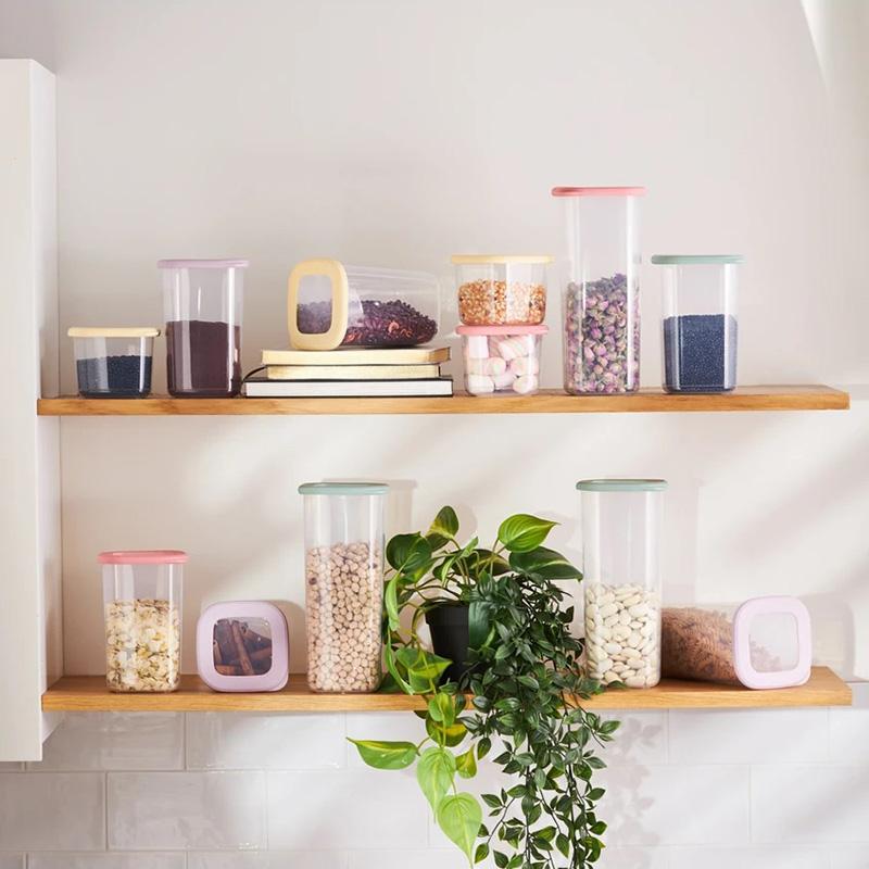 12 Piece Airtight Food Storage Container Set – Transparent BPA-Free Pantry Organizer, Stackable Leakproof Snack Jars for Kitchen