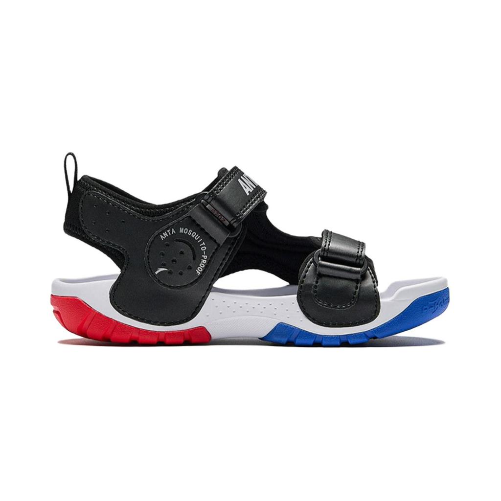 Anta Fashionable Trendy Non-Slip Durable Childrens Sandals Kids Sandals Black Silver White 312439972-3