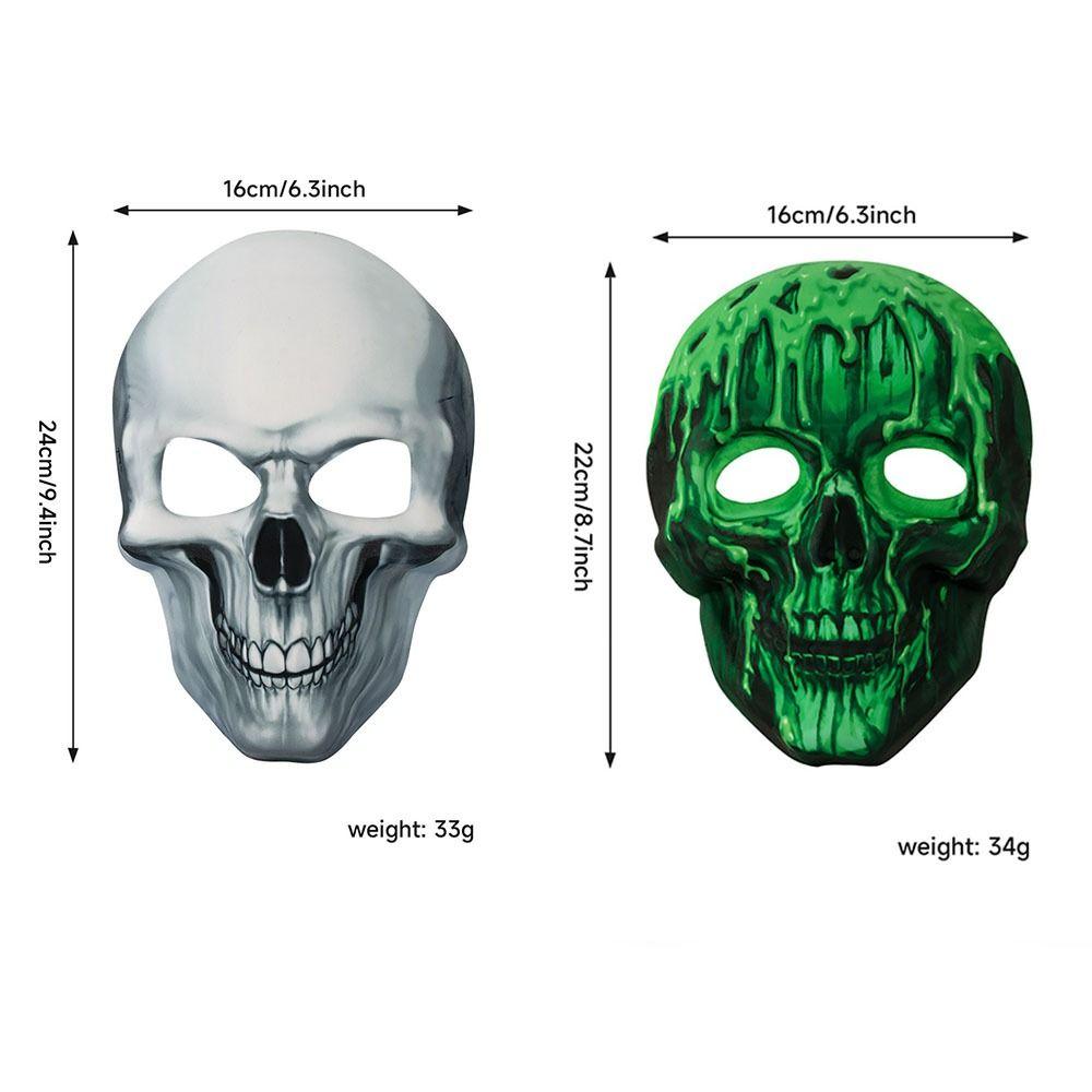 Full Face Halloween Skeleton Mask Spooky Funny Scary Skull Headgear Luminous Easy To Wear Party Cosplay Mask Cosplay