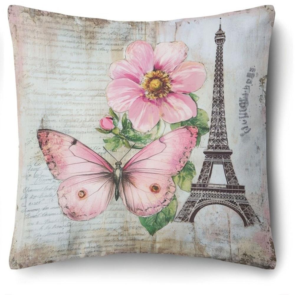 

Paris - style Romantic PillowcasesBedroom Living Room Sofa Home Decor Polyester Cushion Cover with Zipper 16x16Inch