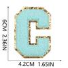 6Cm Towel Embroidery Lake Blue English Letter Embroidery Cloth Sticker Bag Decoration Patch Sticker Ironing Number Sticker