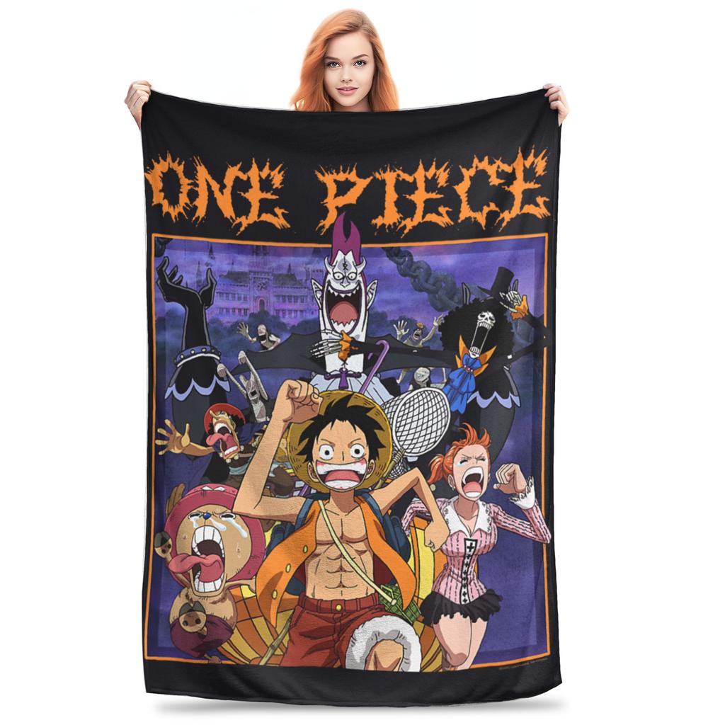1PC One Pieces Running Scared Heavy Metal Logo Winter Blankets for Adults Bedding Home Interior Sofa Knee