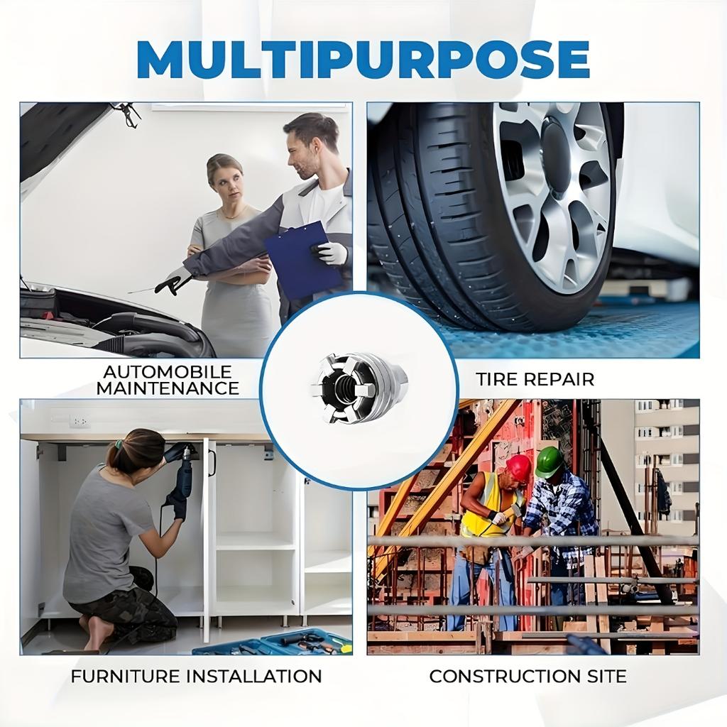 Nastavitelný univerzální adaptér na nástrčný klíč, Pasuje na matice a šrouby 10-19 mm, Kompatibilní s ráčnou 3/8" a elektrickým nářadím