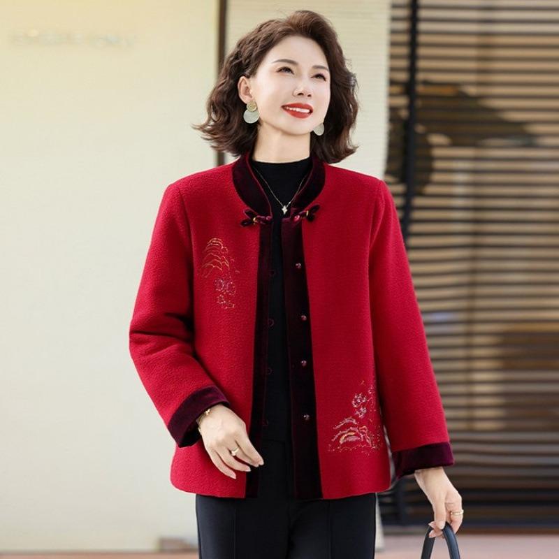 Granny Xi wedding dress autumn woolen coat women's clothing autumn and winter padded jacket