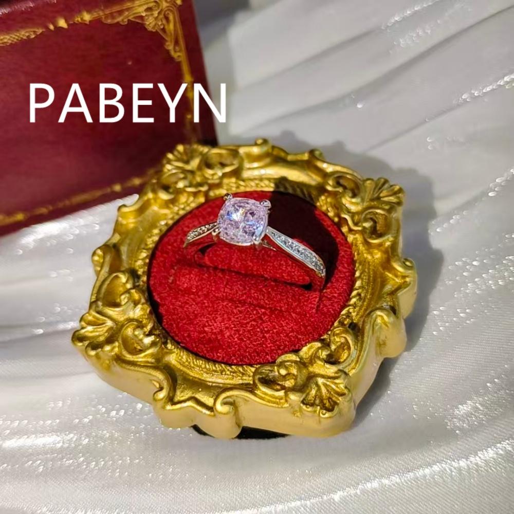 925 Sterling Silver Exquisite Elegant Small Square Zircon Sparkling Ice Flower Cut Ring, Birthday Party Anniversary Gift