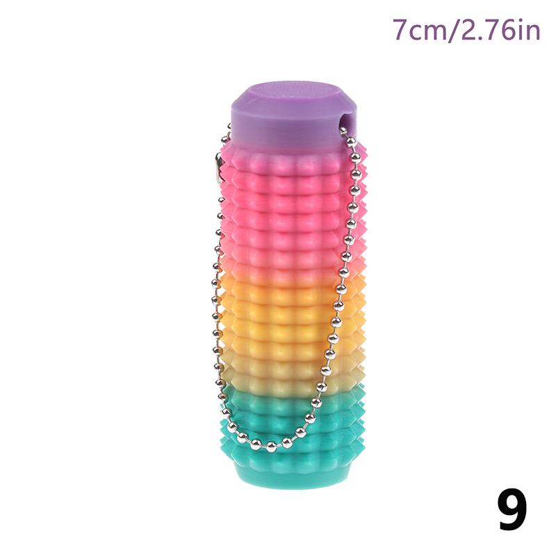 

1 Piece 7/9 Cm Spiky Grippie Stim Toy With Chain Pendant For Anxiety Relief Positive Novelty Little Pocket Mini Fidget Toy