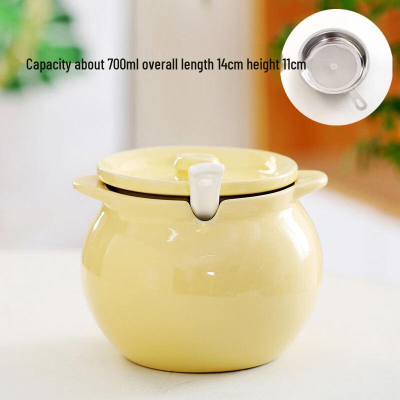 Wutuo 700ml Lard Oil Strainer Pot with Handle, 2-Pack