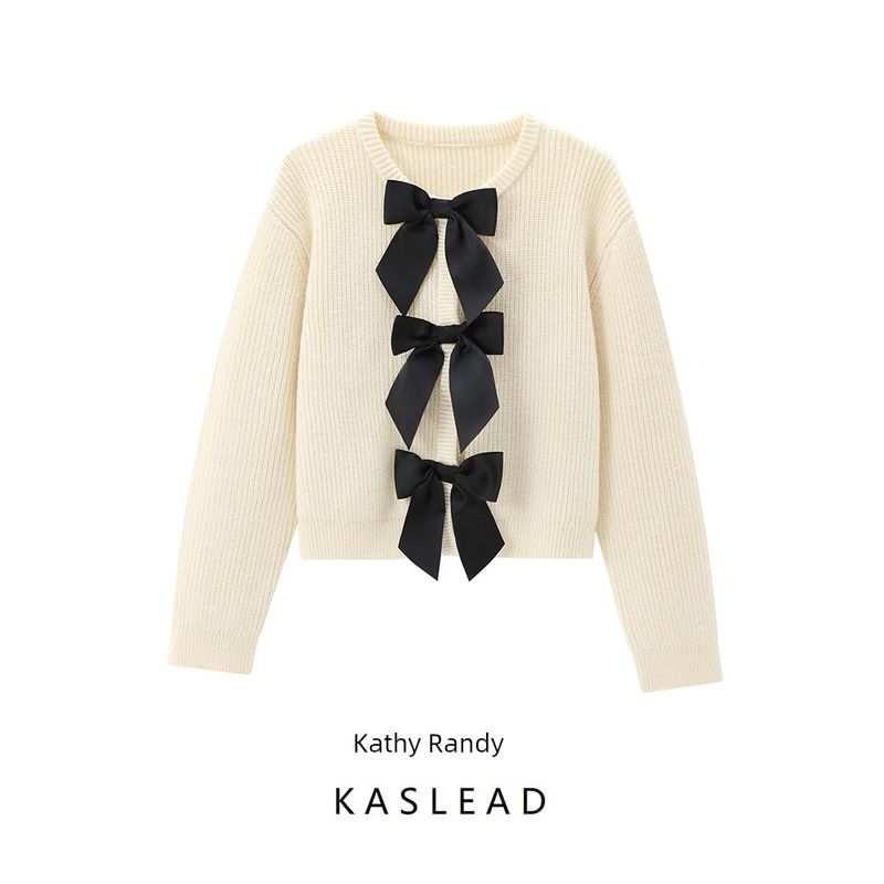 Kaslead New Arrival Women's Clothing Fashion Style Fashion Soft Slim Fit round Neck Long Sleeves Knitting Cardigan 1255053