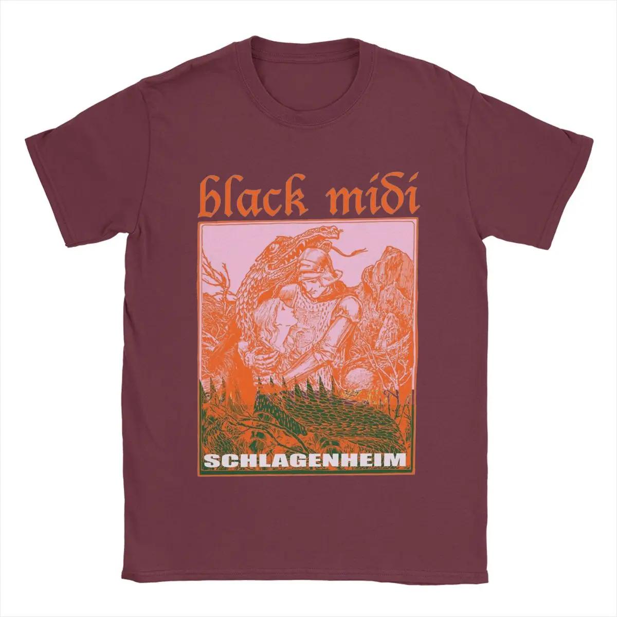 

Black Midi Schlagenheim Men s T Shirt Funny Tees Short Sleeve Crewneck T-Shirts 100% Cotton Birthday Gift Tops XXXXXL бордовый