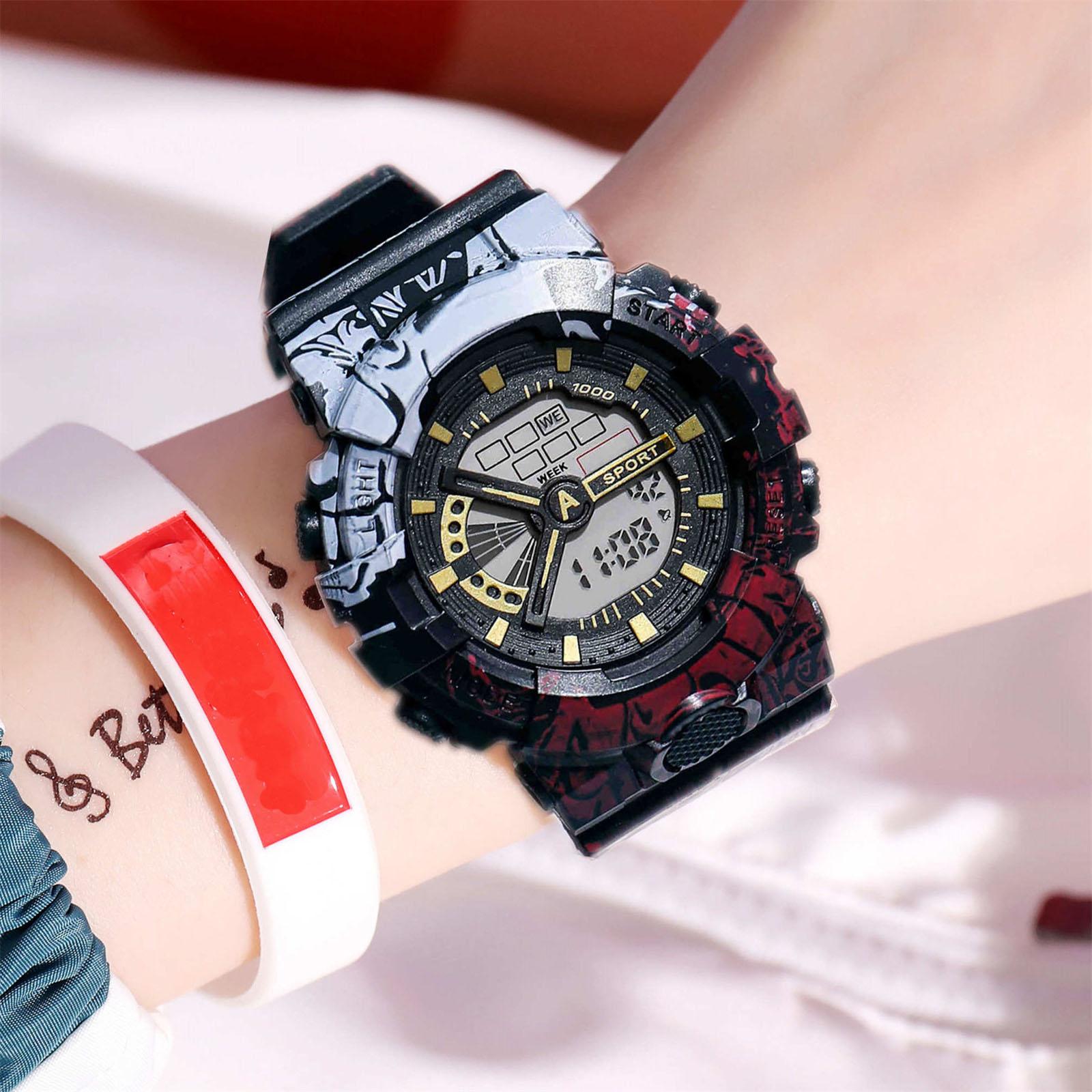 

Мужские водонепроницаемые светящиеся наручные часы-будильник для бега One Size