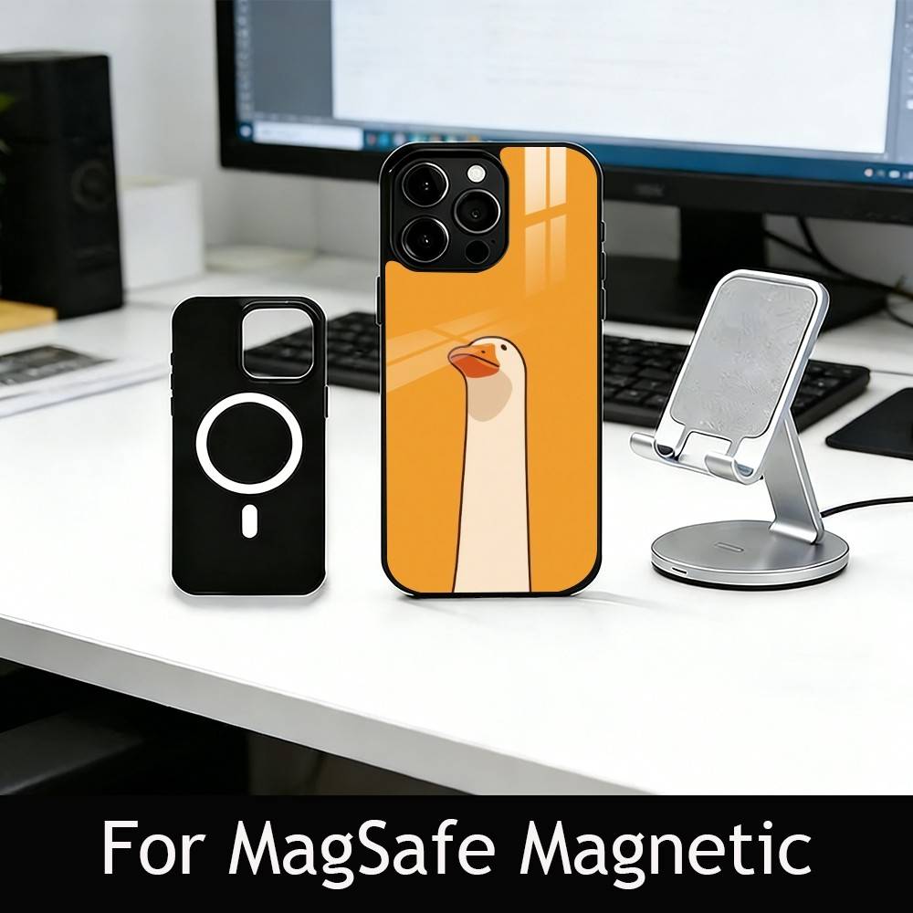 Duck Phone Case For iPhone17,16,15,14,13,12,11 Plus,Pro Magnetic with Magsafe Wireless Charging