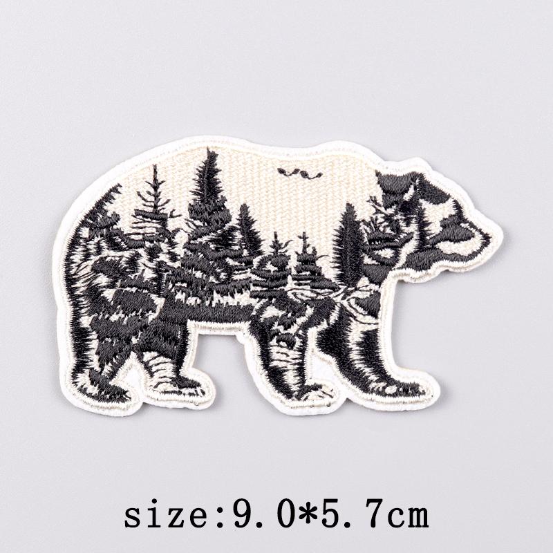Wilderness Patch Iron On Patches For Clothing Outdoor Embroidered Patches On Clothes Camping Embroidery Patch Hook Loop Stickers