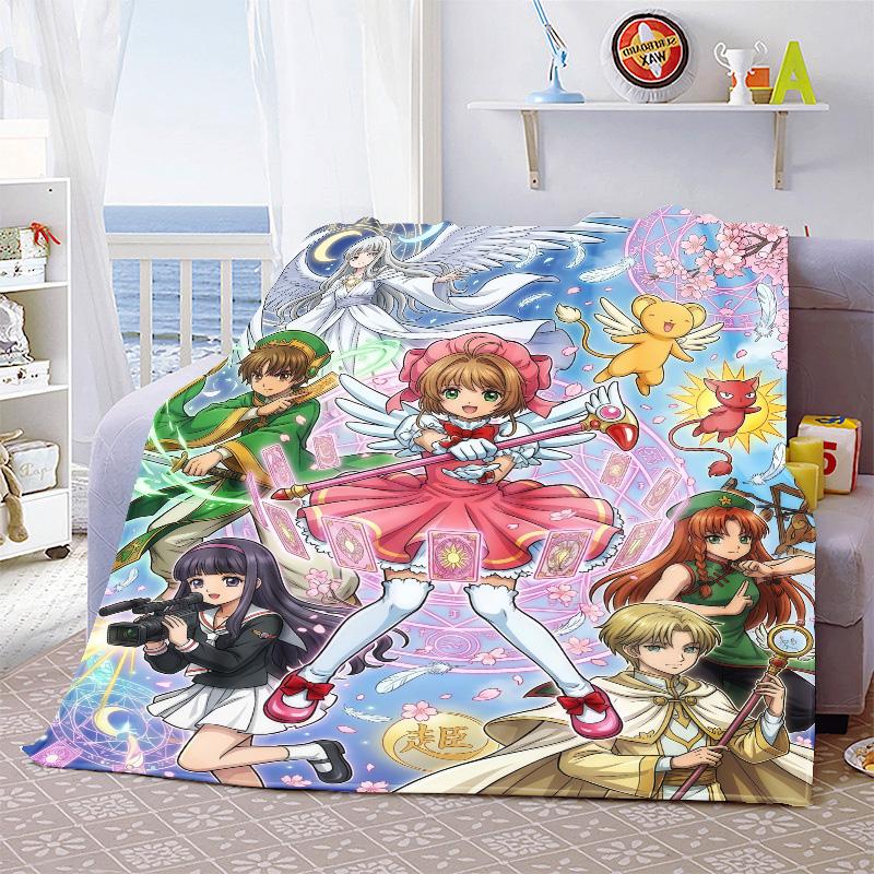 Cardcaptor Sakura Warm Blanket Flannel Throw Soft Cozy Lightweight Blanket for Bed Sofa Home Decor -QJY