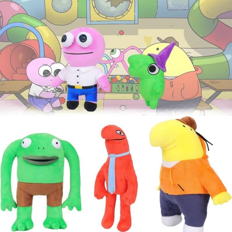 Smiling Friends Mr. Frog Plush Toy Gift 125g 25cm Green Sausage Mouth