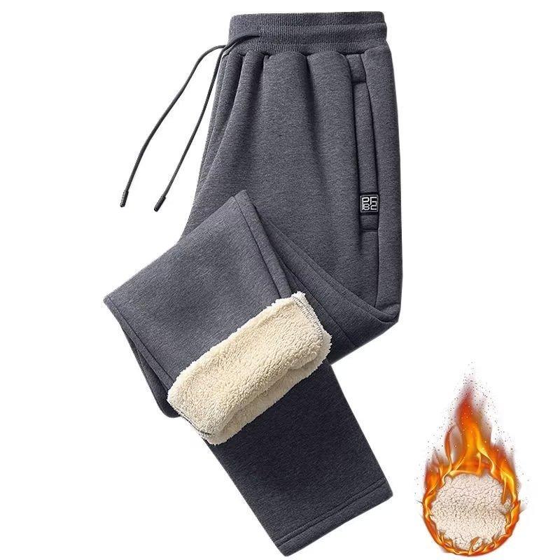Men's Winter Lambskin Pants Thick Fleece Pants Warm Pants Men's Casual Sports Pants