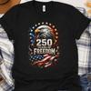 250 Years of Freedom Bald Eagle T-shirt | American Flag Patriotic Design