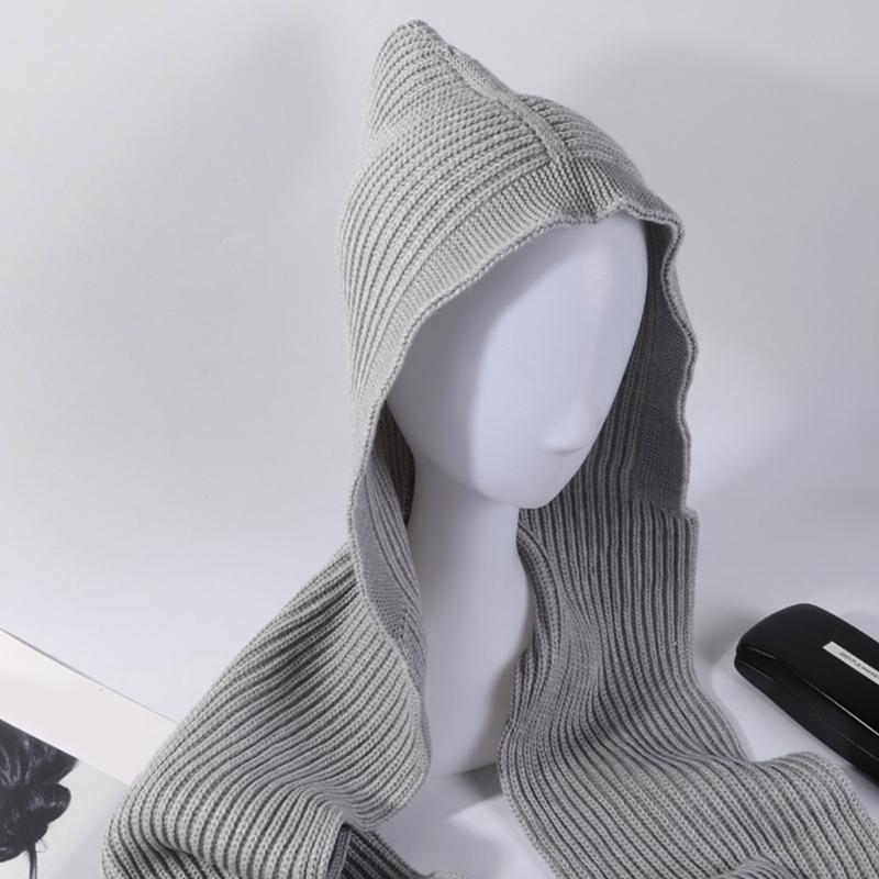 Hooded Shawl Wrap Hooded Scarf Hat Hat Scarf Set for Head Warmer Crochet for Head Scarf One Piece Scarf Windproof Cap Ho