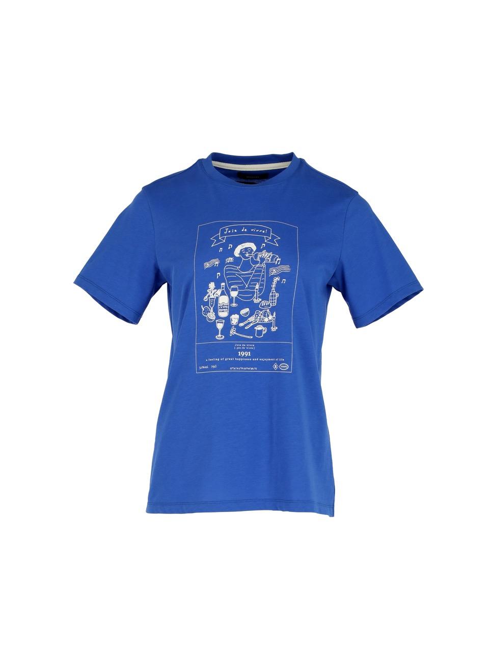 Ed Mang [Biman X Ie Ed Mang] Joy Des Vivres T-Shirt - Cobalt Blue Free