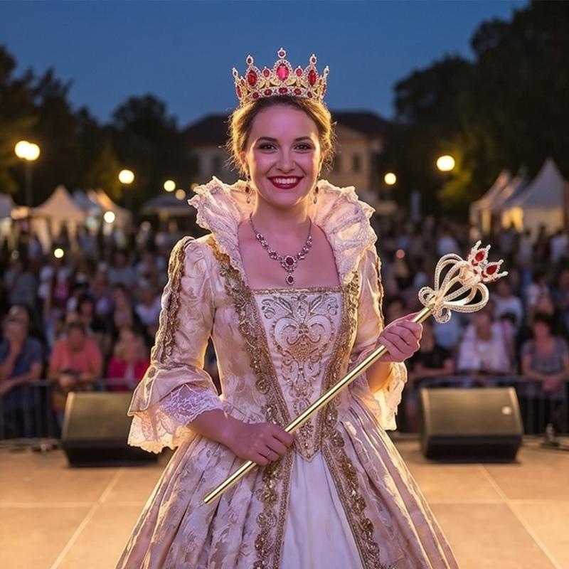 Luxury Crystal Crowns Royal Scepter For Wedding And Costume Event Queen Staff Fairies Wand for Beauty Pageant Stage Show