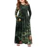 Girls' Maxi Dress - Long Sleeve Pocket Dress Christmas Day